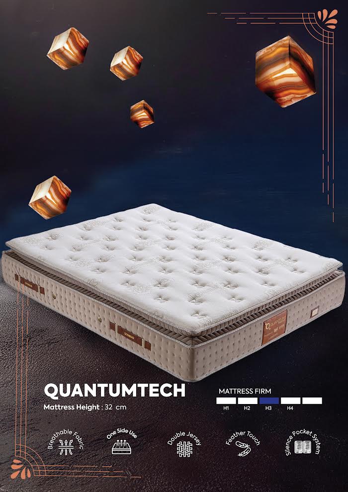 QuantumTech Matras – 32 cm | Stevigheid H3 (Medium-Stevig)