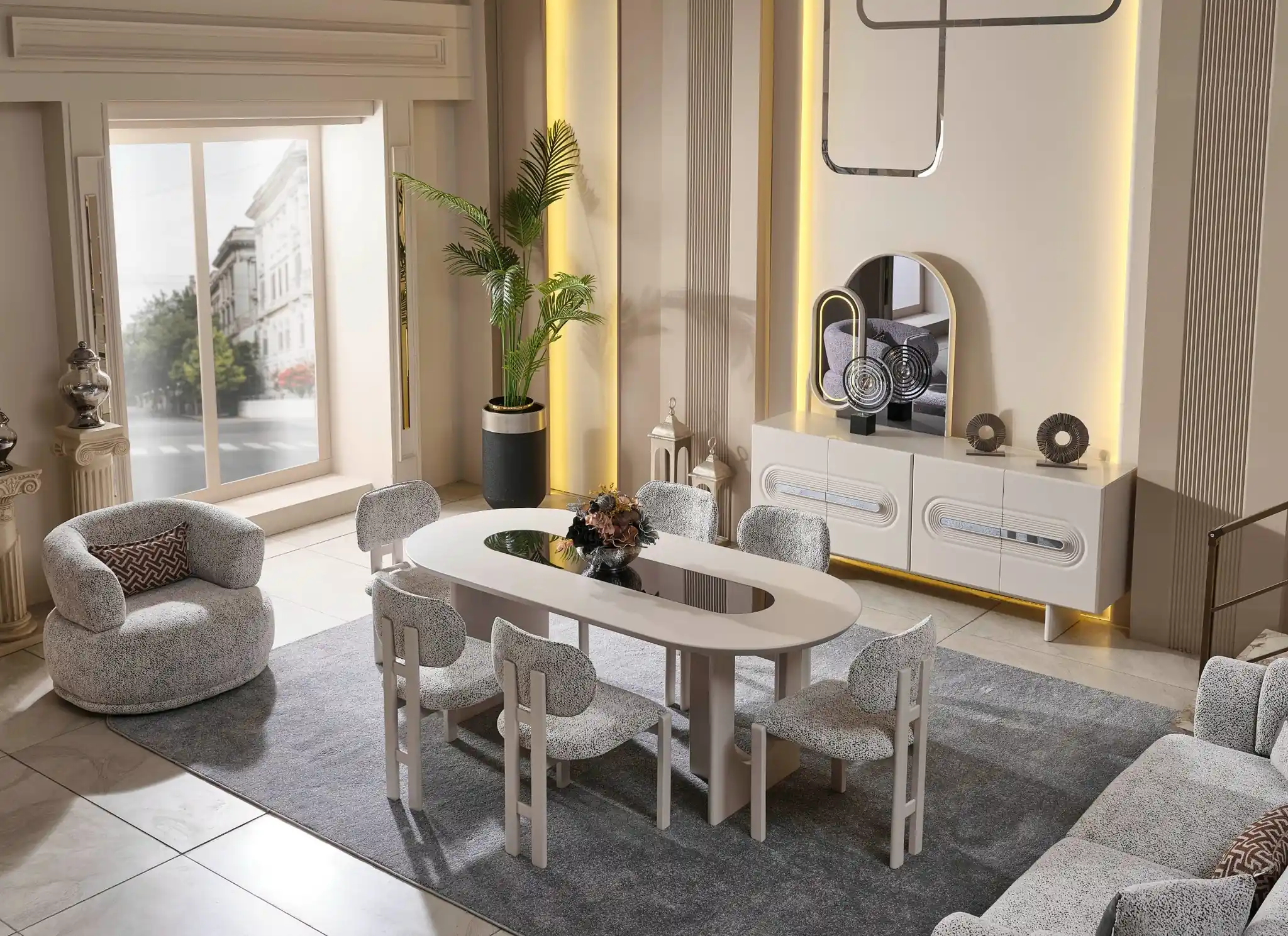 Parma eetkamer en sofa